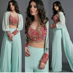 Indian dress palazzo kurti blouse w/ Jacket salwar